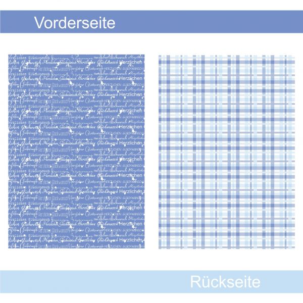Schrift blau kariert - Designpapier